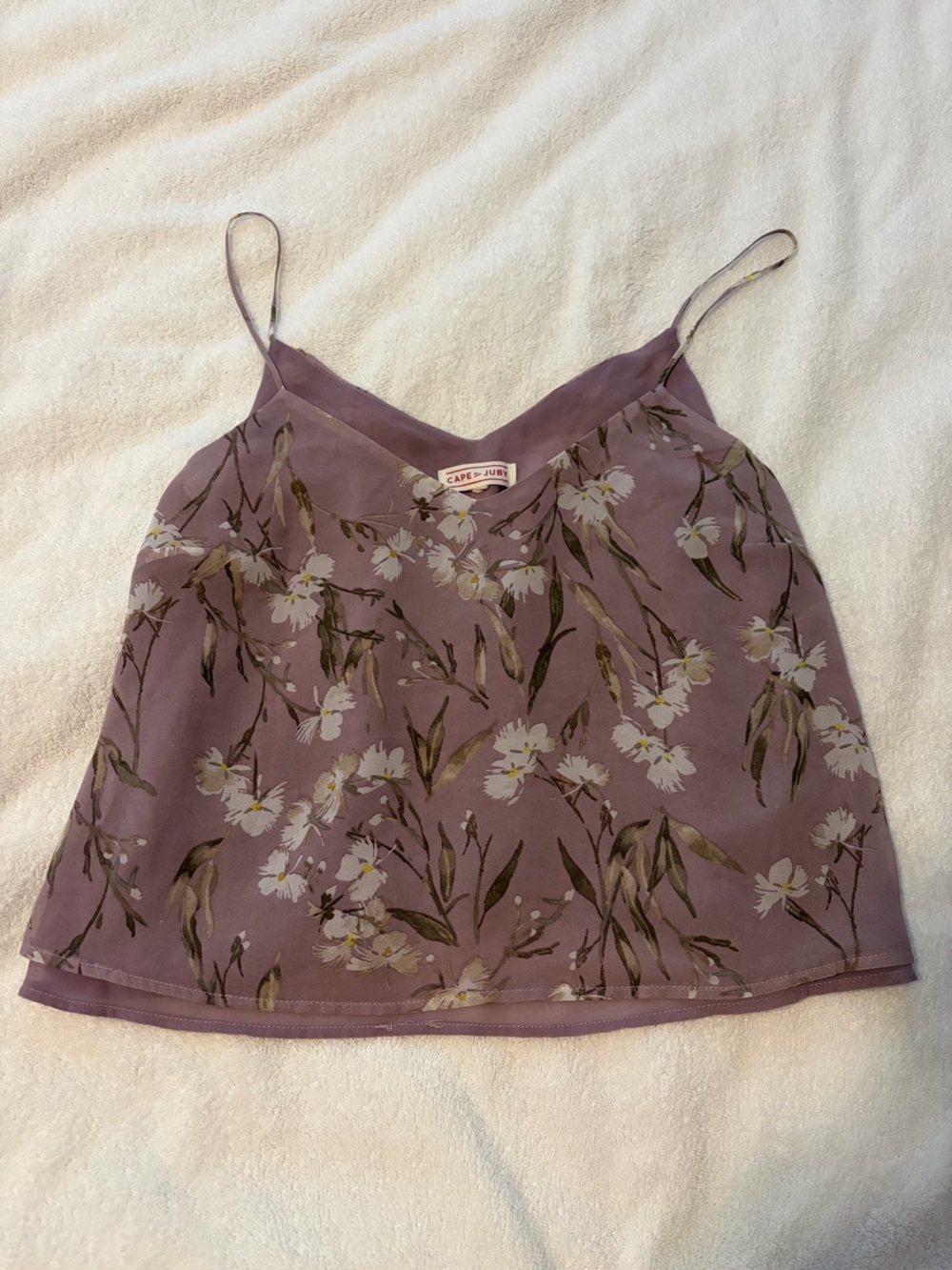 Cape Juby Mauve Floral Spaghetti Strap Cami